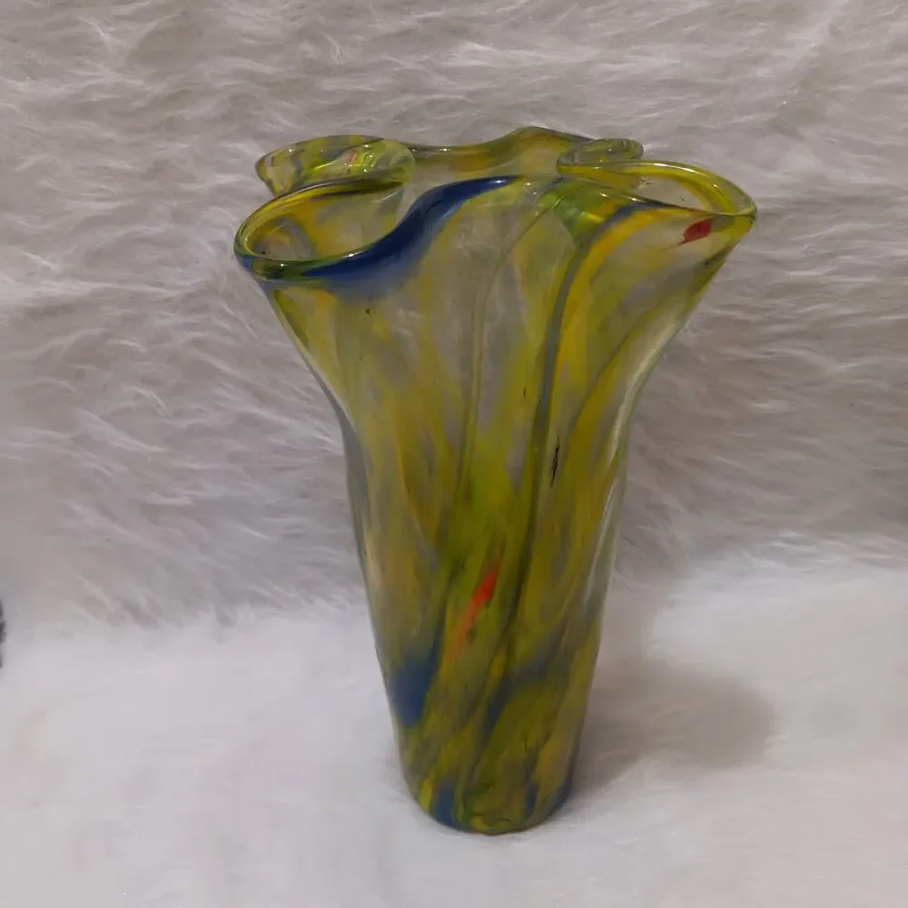 Watercolor Design Rippled Art glass 10